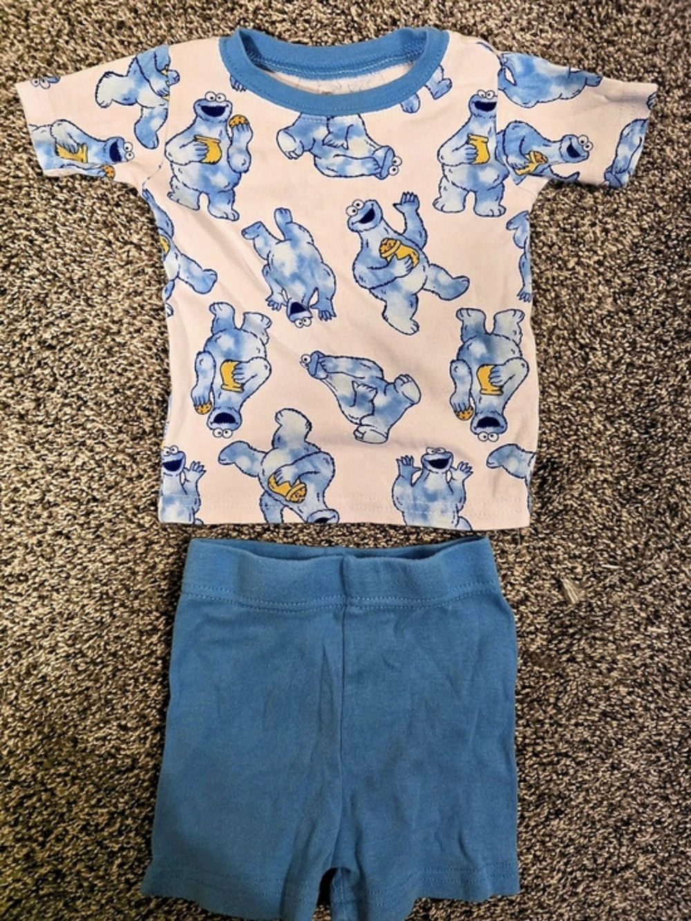 Sesame Street Blue & Pink Bear Print Matching Set